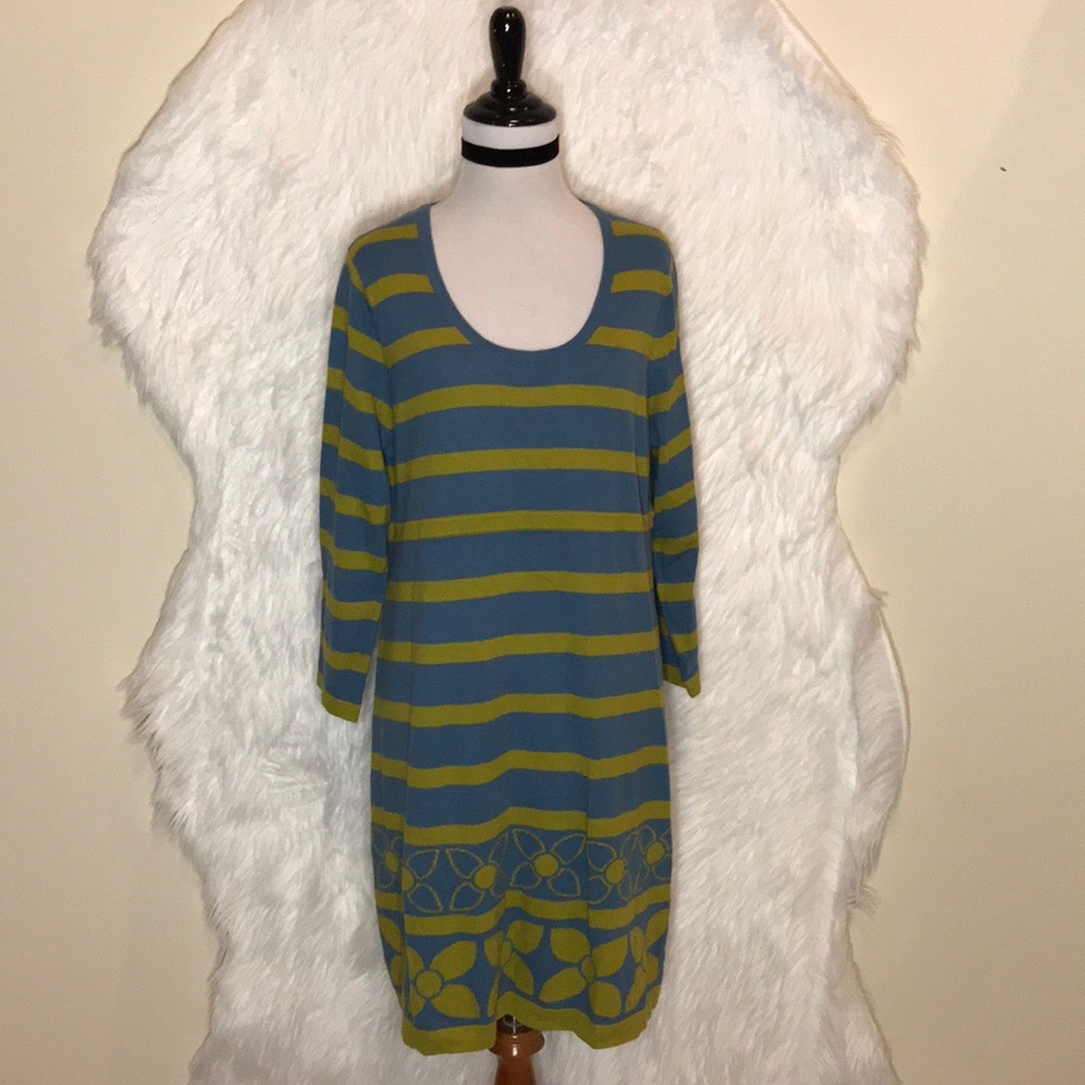 Boden Floral striped Sweater Dress